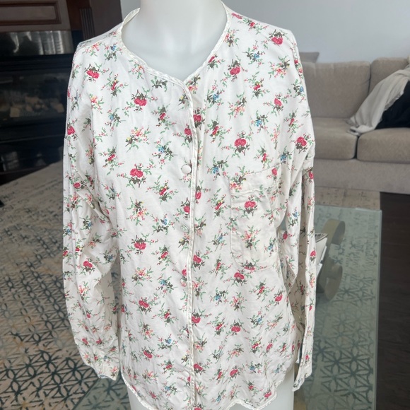 Victoria's Secret Rose Floral Print vintage Cotton Cottage core Nightshirt - Picture 2 of 6